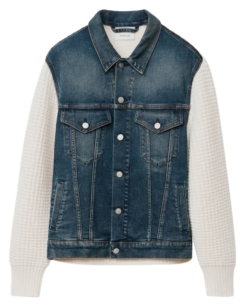 Fabiana Filippi Jeansjacke mit Kontrasteinsätzen - Blau Blau
