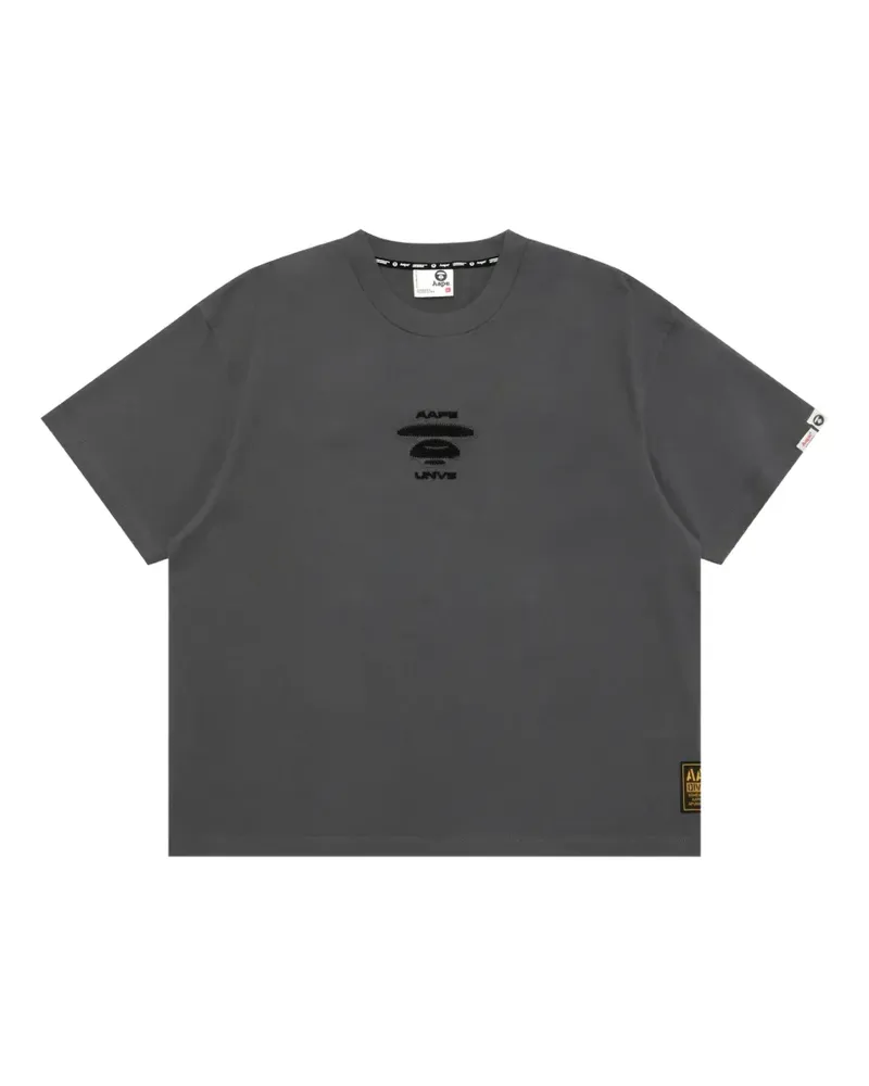 BAPE embroidered logo-patch T-shirt - Grau Grau