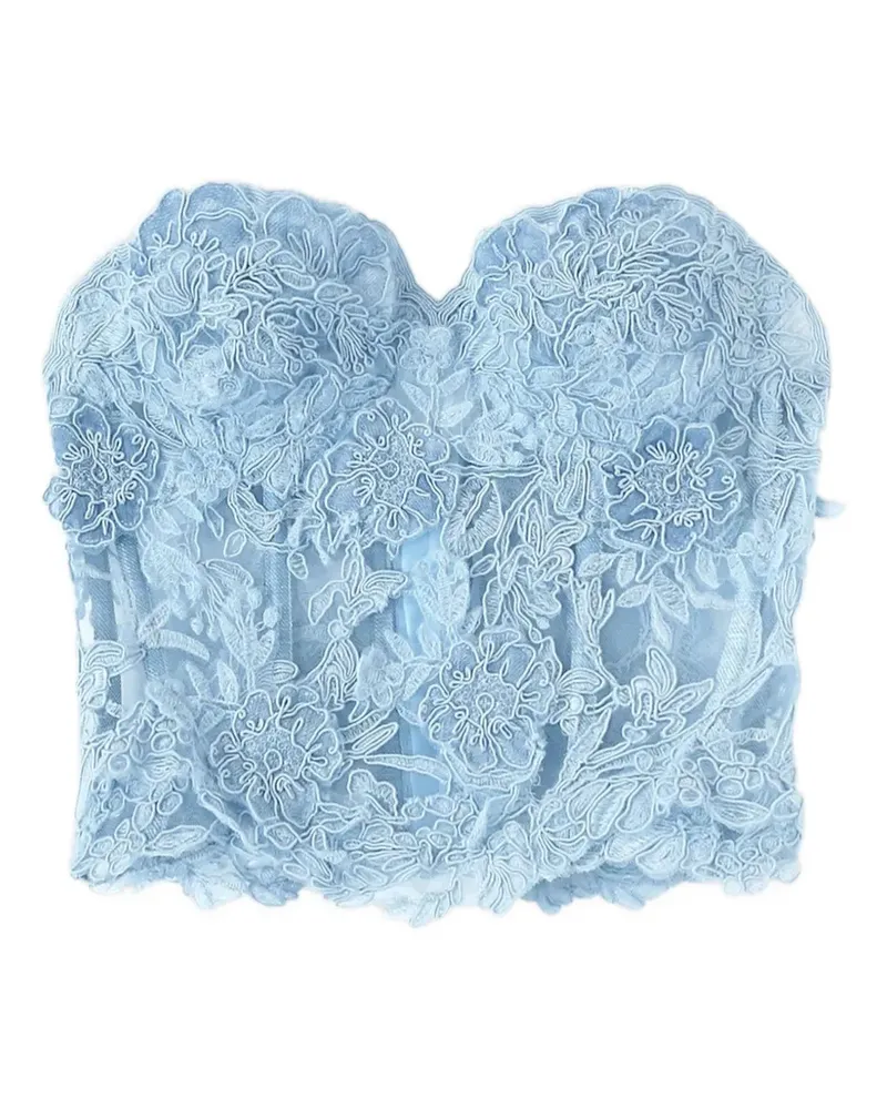 Ermanno Scervino structured rebrodé bustier top - Blau Blau
