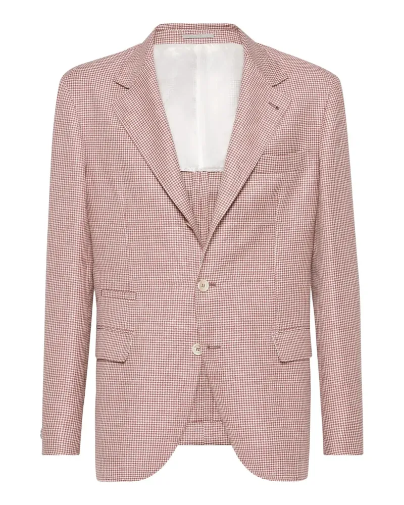 Brunello Cucinelli houndstooth-pattern single-breasted blazer - Rot Rot
