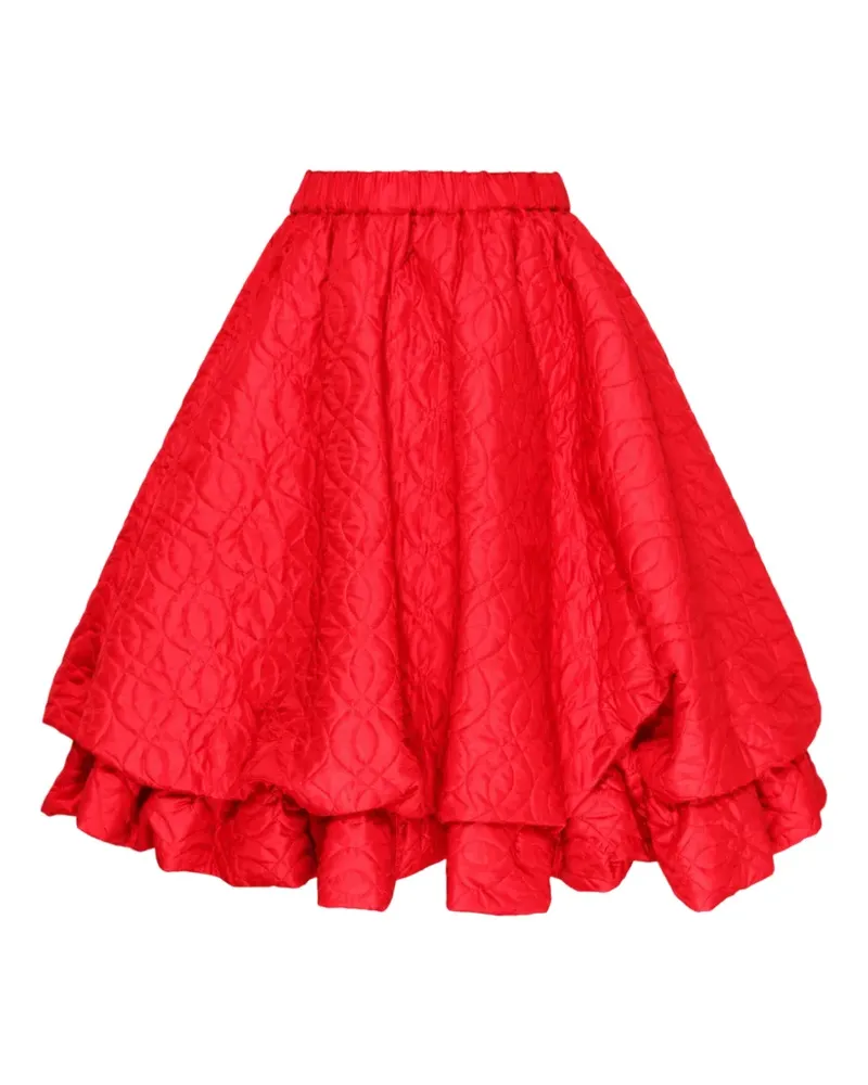 Noir Kei Ninomiya quilted ruffled midi skirt - Rot Rot