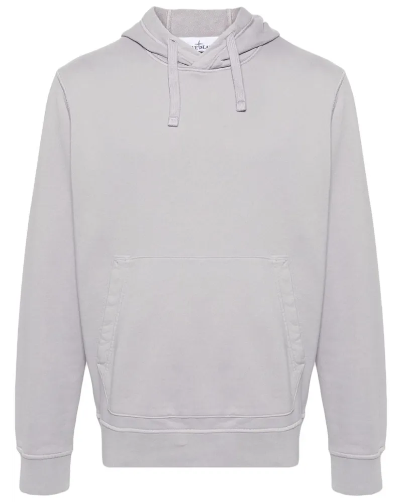 Stone Island Hoodie aus Baumwolljersey Grau