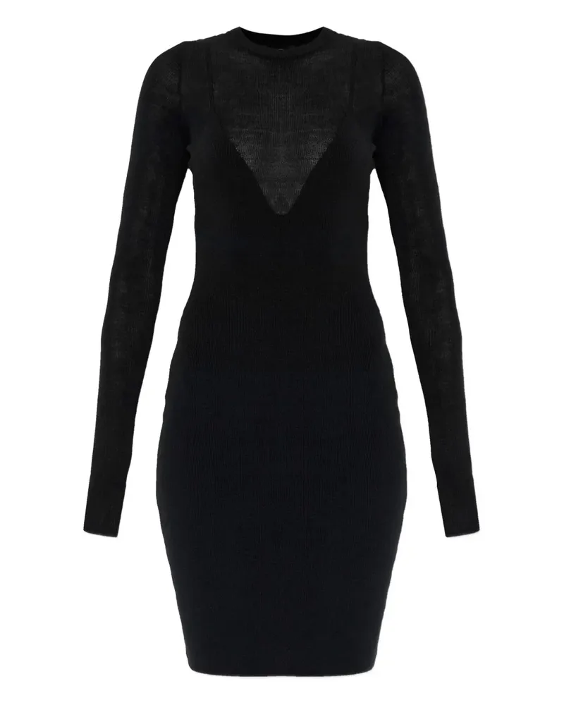 Versace Medusa-detail long-sleeve mini dress - Schwarz Schwarz