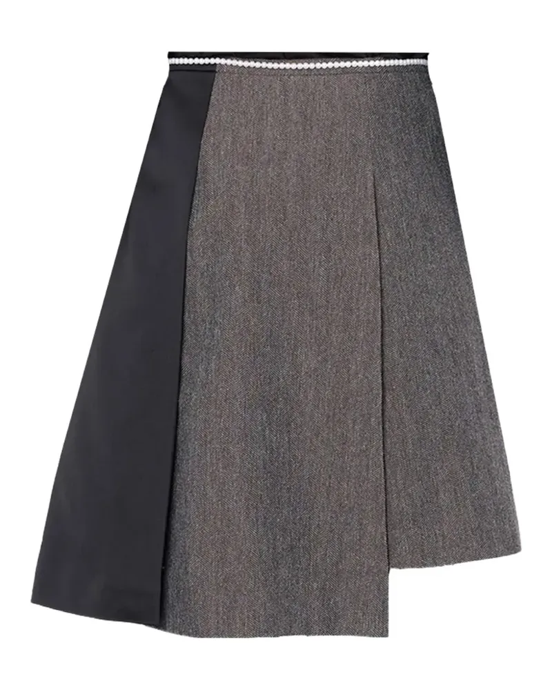 kolor asymmetric panelled midi skirt - Grau Grau