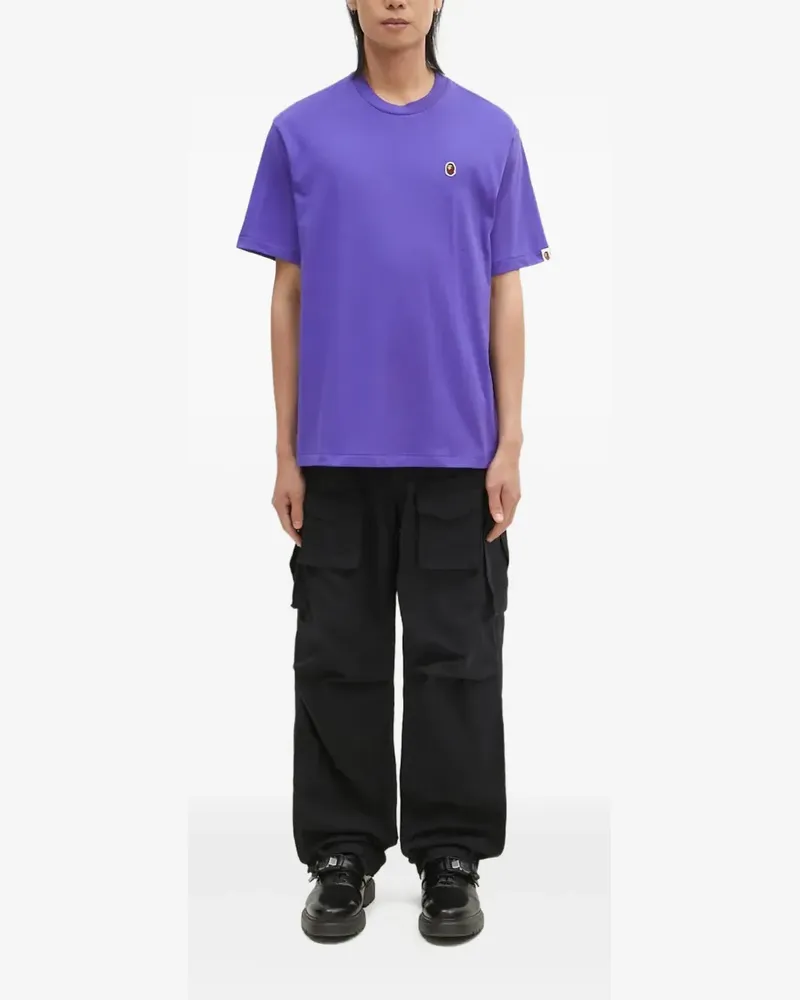 BAPE T-Shirt mit Logo-Stickerei - Violett Violett