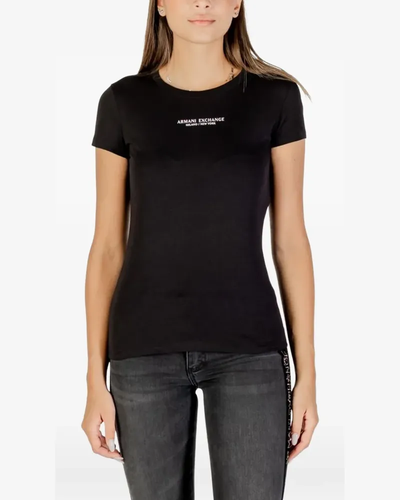 Armani Exchange logo-print cotton T-shirt - Schwarz Schwarz