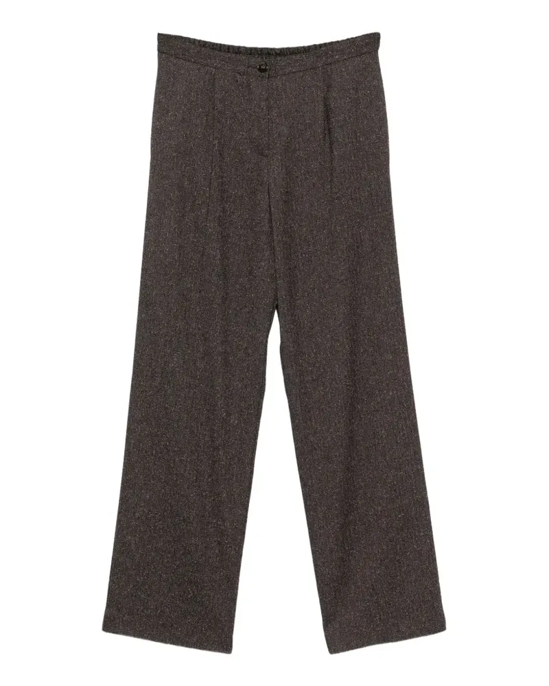 Manuel Ritz Melierte Hose mit Falten - Braun Braun