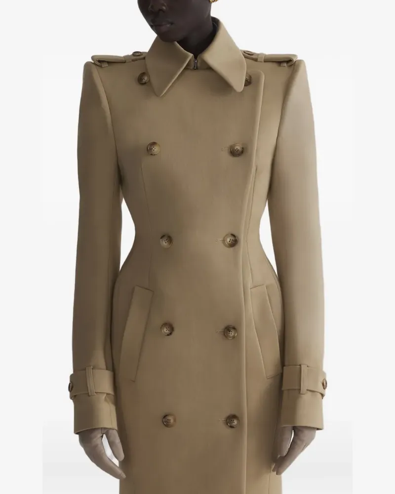 Thierry Mugler Doppelreihiger Trenchcoat - Nude Nude