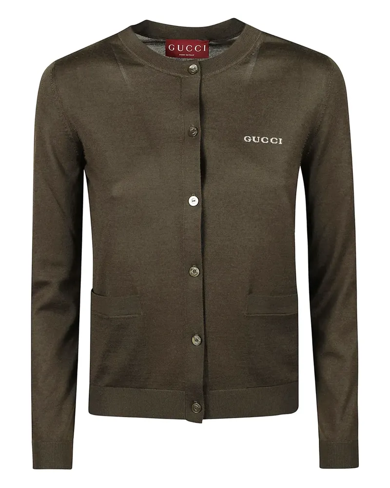 Gucci Cardigan mit Intarsien-Logo - Braun Braun
