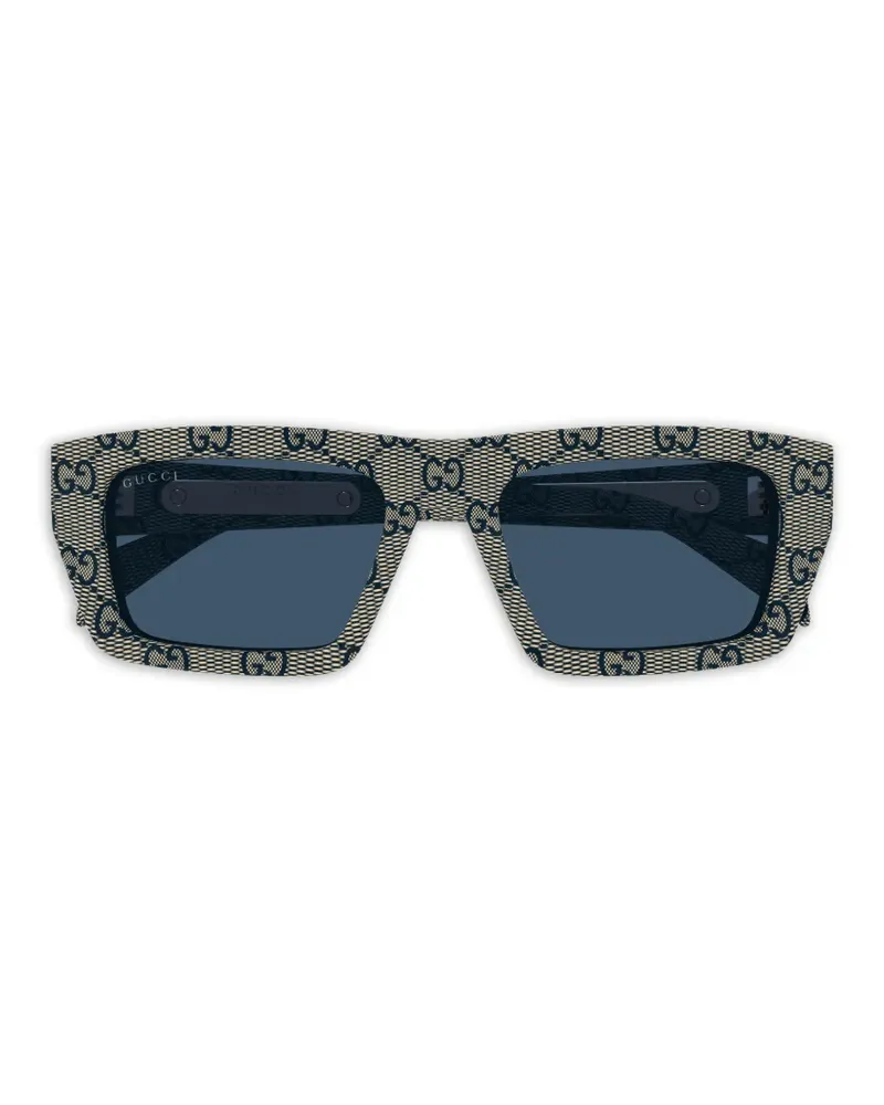 Gucci Sonnenbrille mit eckigem Gestell - Grau Grau