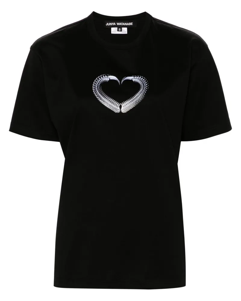 Junya Watanabe T-Shirt mit grafischem Print - Schwarz Schwarz
