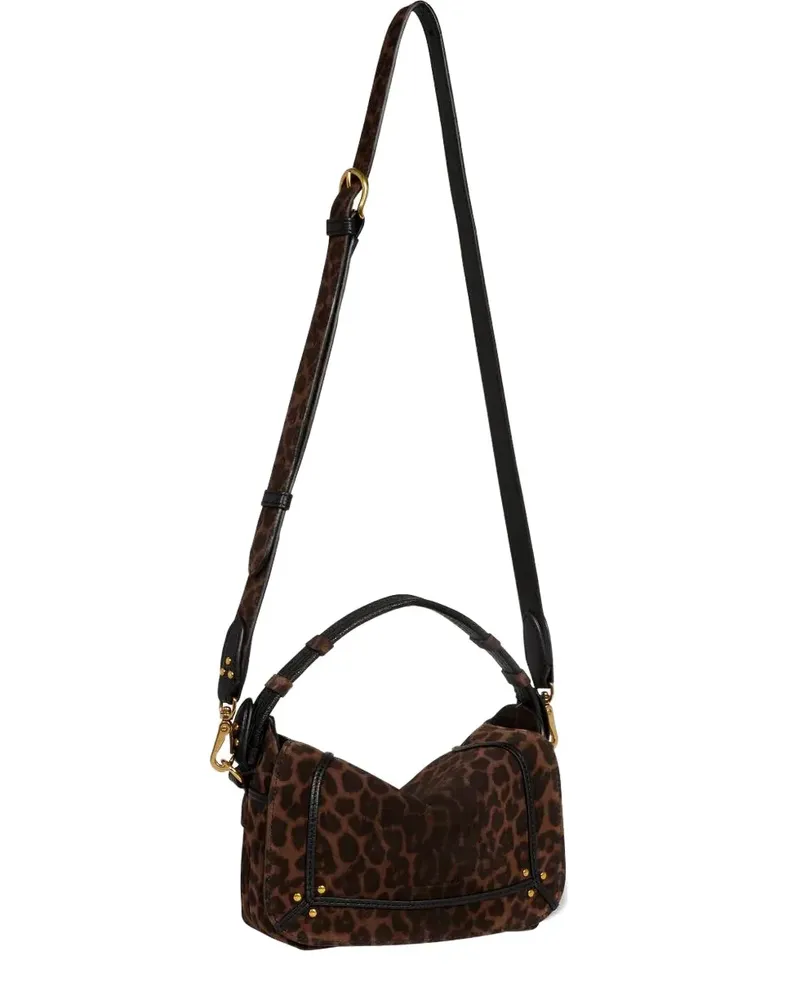 Jérôme Dreyfuss S Pepito leopard-print shoulder bag - Braun Braun
