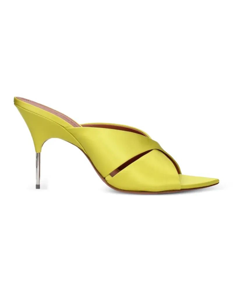 Amina Muaddi crossover-strap pointed-toe sandals - Gelb Gelb