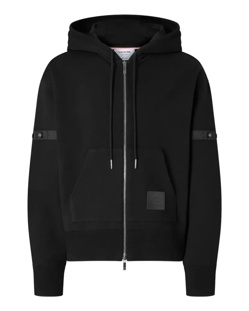 Thom Browne Hoodie mit Loopback-Armband - Schwarz Schwarz