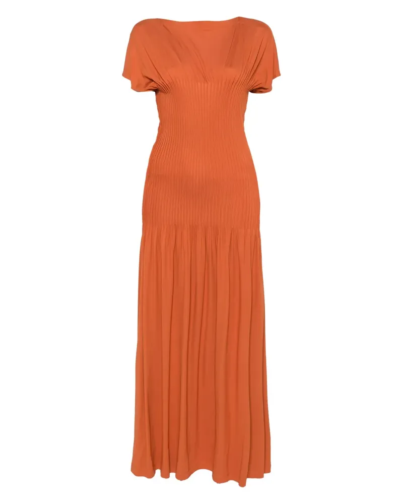 Totême Plissiertes Maxikleid - Braun Braun