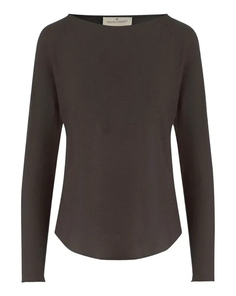 Bruno Manetti crew-neck curved-hem top - Braun Braun