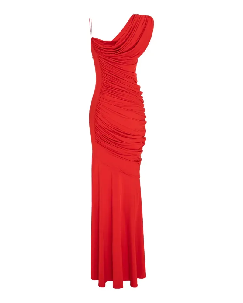 V:PM ATELIER Gerafftes Sade Maxikleid - Rot Rot