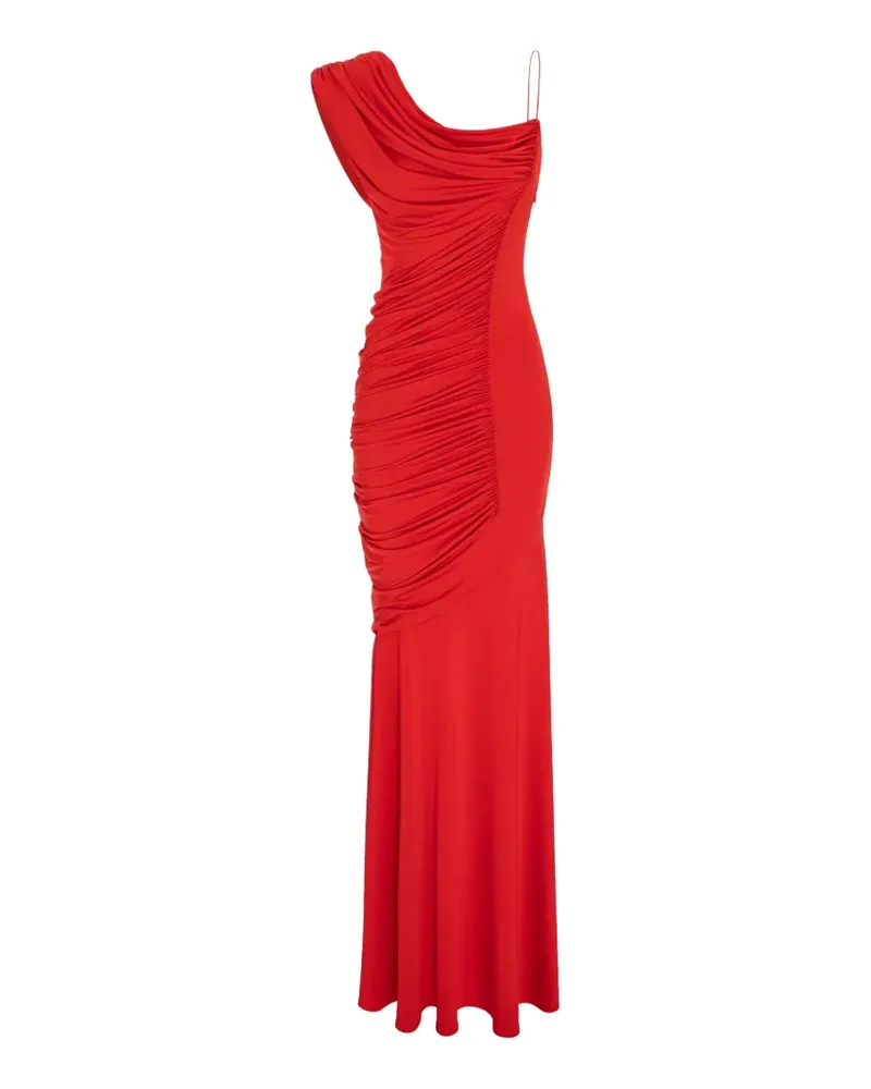 V:PM ATELIER Gerafftes Sade Maxikleid - Rot Rot