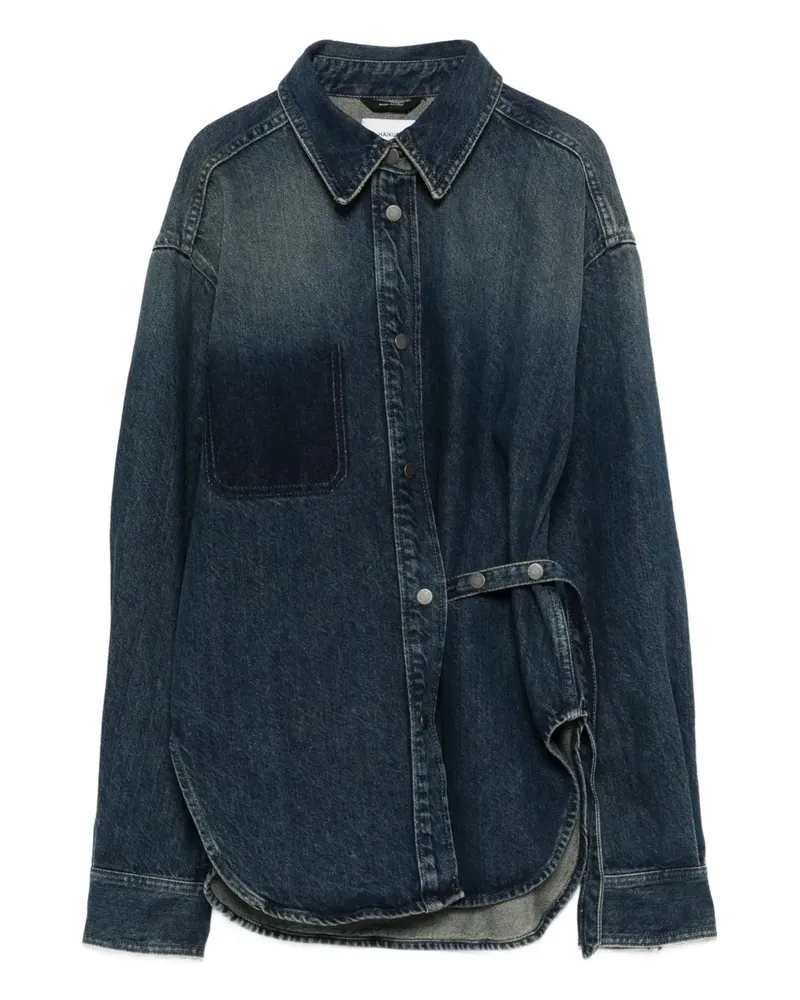 Haikure Bella belt pocket shirt - Blau Blau