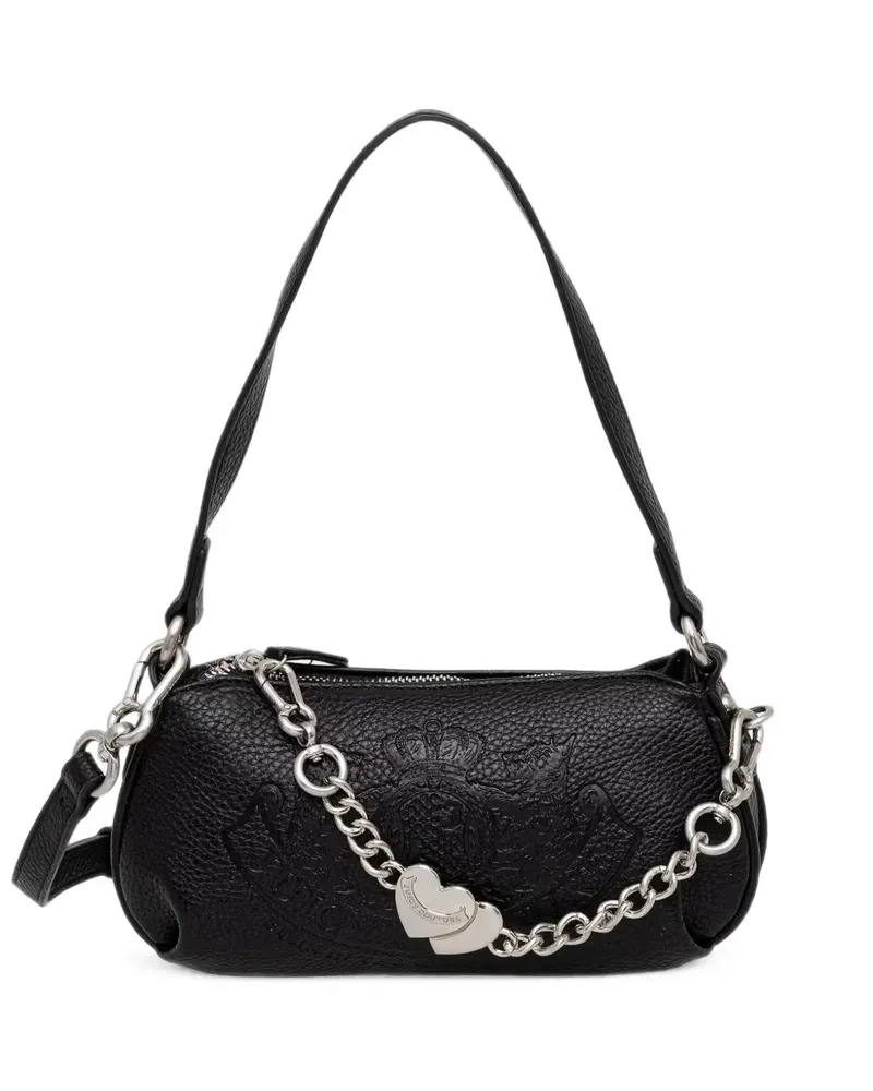 Juicy Couture logo-embossed heart-pendant shoulder bag - Schwarz Schwarz