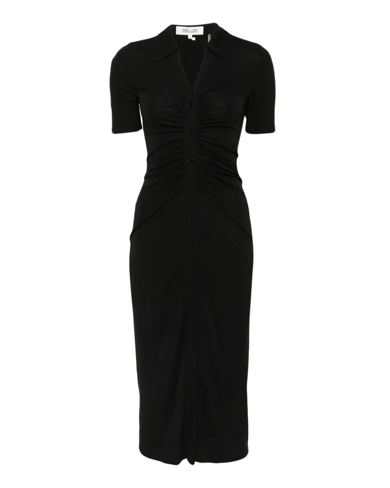Diane von Furstenberg Kleid mit Rüschen - Schwarz Schwarz
