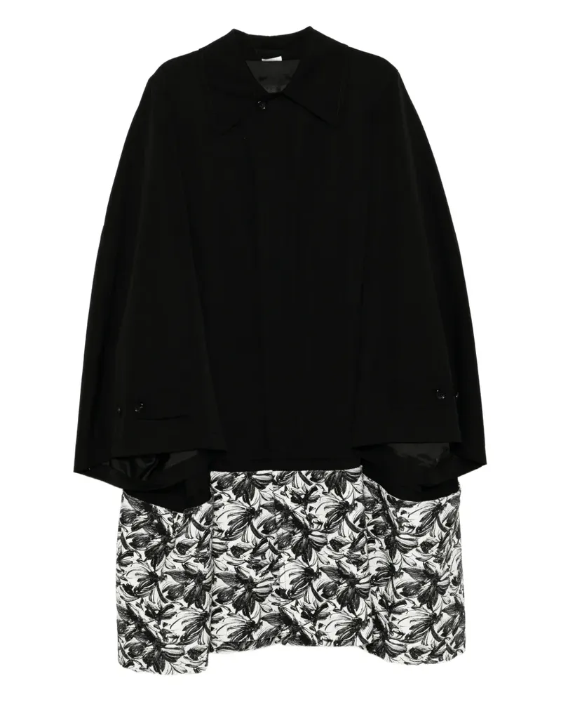 Comme des Garçons Mantel mit Kontrasteinsätzen - Schwarz Schwarz