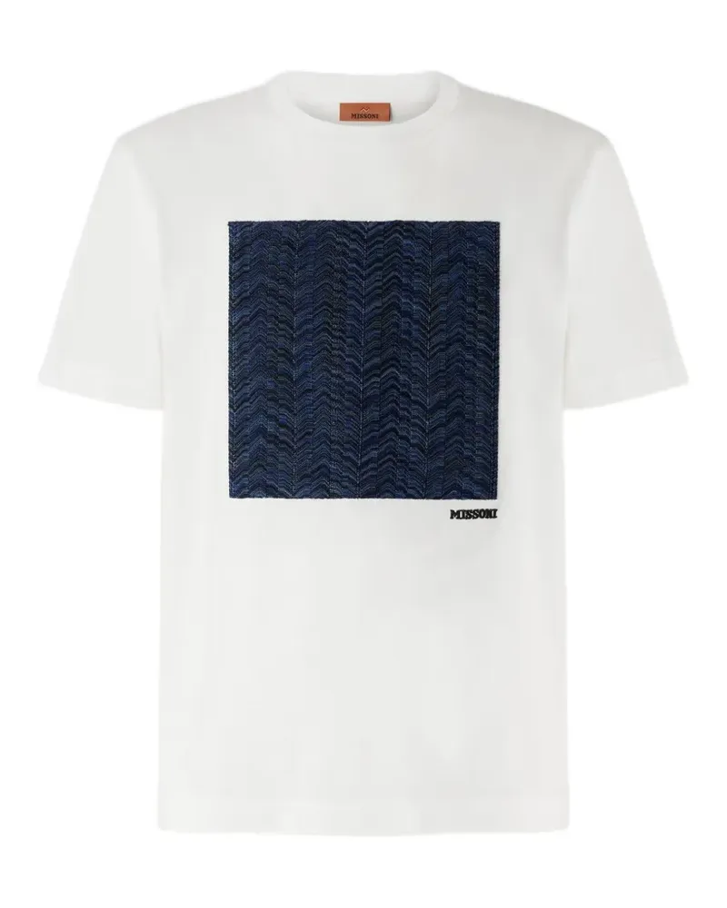 Missoni Rundhals-T-Shirt aus Baumwolljersey mit Einsatz - Weiß Weiß