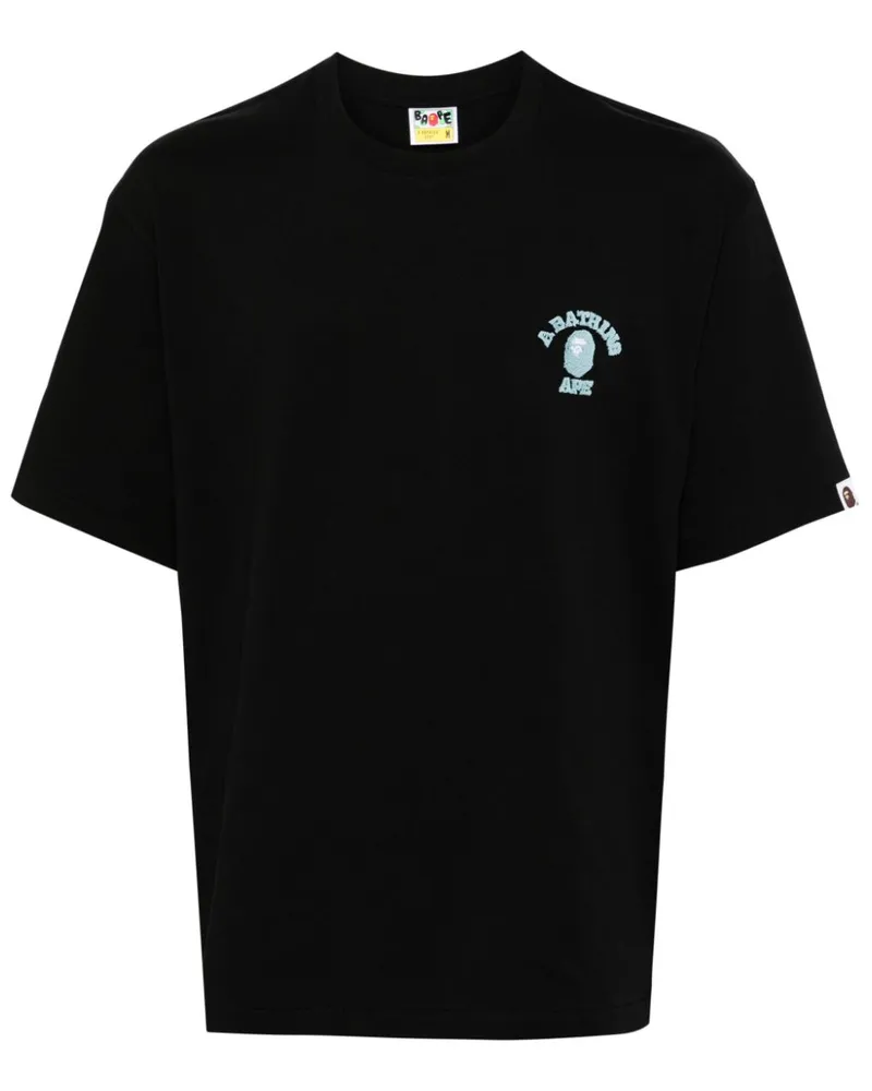 BAPE T-Shirt mit Logo-Stickerei - Schwarz Schwarz