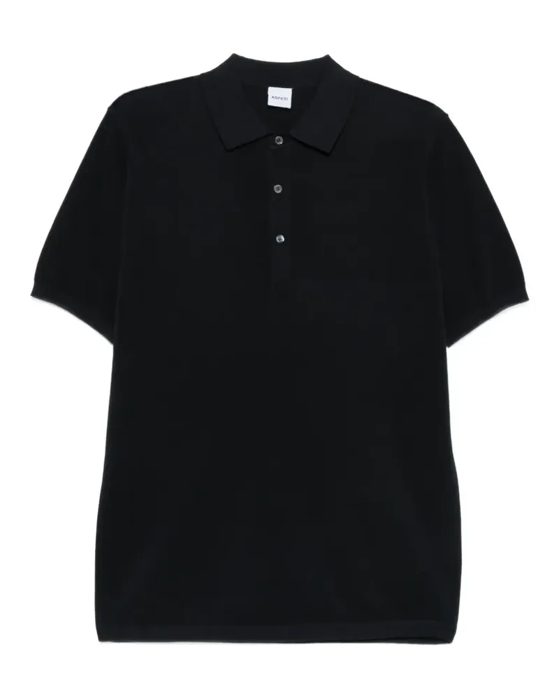 ASPESI Poloshirt mit kurzen Ärmeln - Schwarz Schwarz