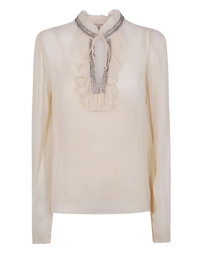 Twin-Set Verzierte Bluse mit Rüschen - Nude Nude