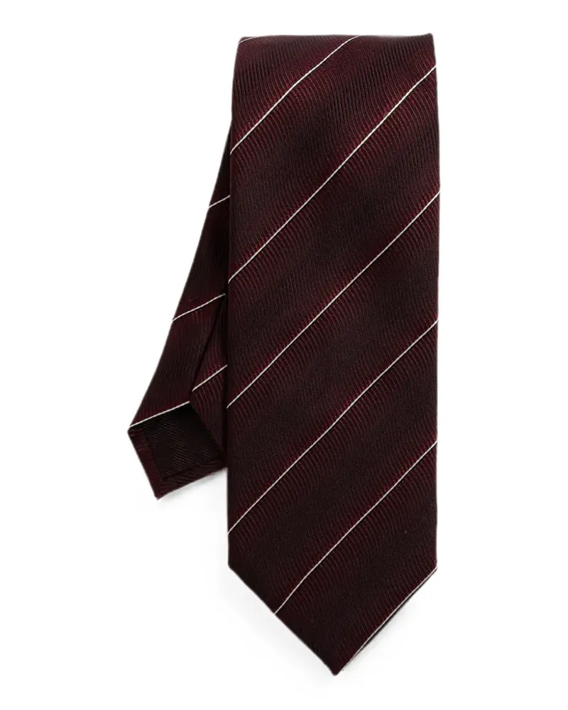 Tom Ford Seidenkrawatte mit diagonalen Streifen - Rot Rot