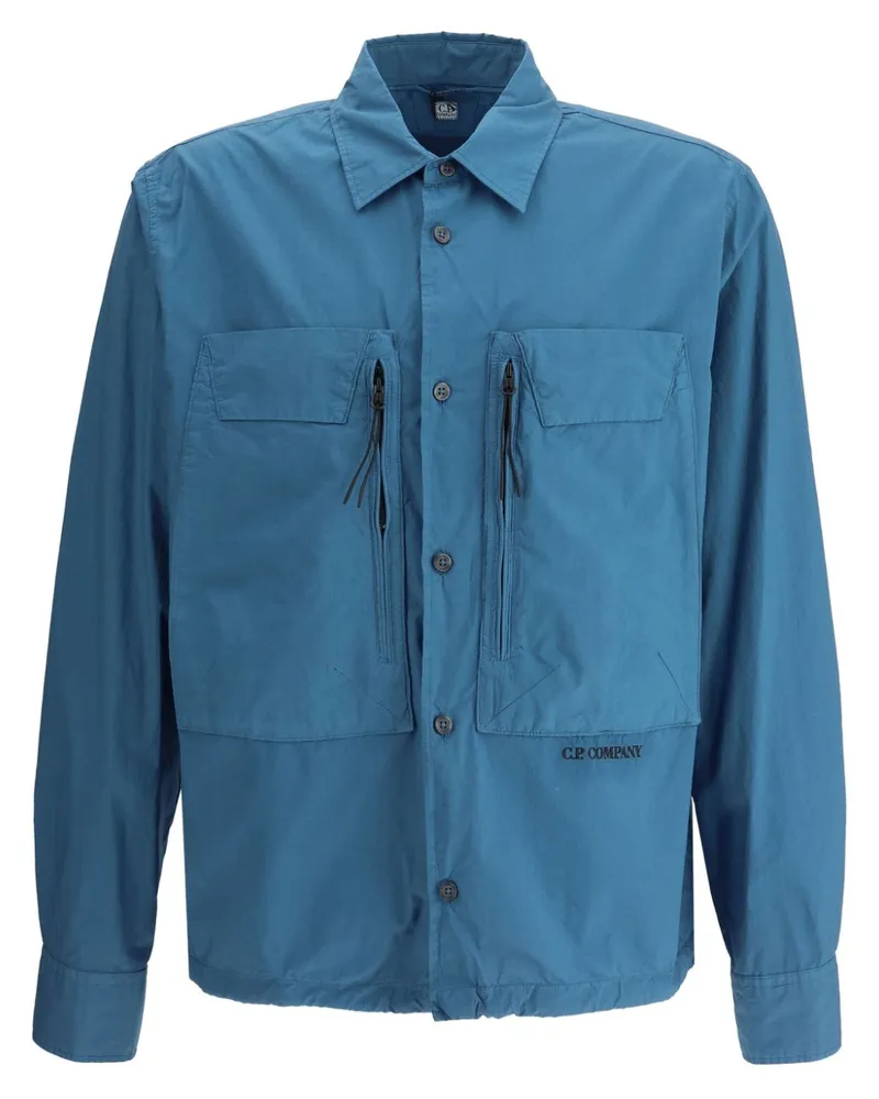 C.P. Company Hemd mit Logo-Stickerei - Blau Blau