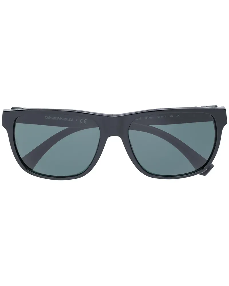 Emporio Armani Eckige Sonnenbrille - Schwarz Schwarz