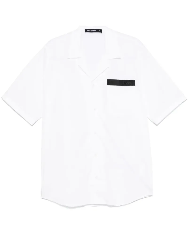 Karl Lagerfeld Hemd mit Logo-Schild - Weiß Weiß
