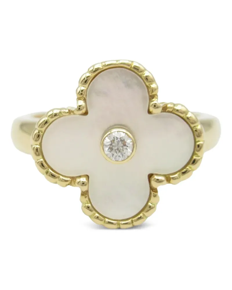 Van Cleef & Arpels 2010 18kt Alhambra Gelbgoldring mit Perlmutt und Diamanten Gold