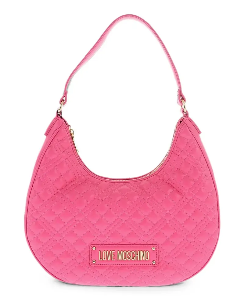 Moschino quilted logo-plaque shoulder bag - Rosa Rosa