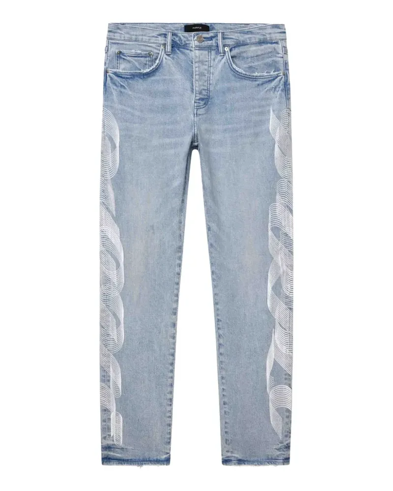 PURPLE BRAND P005 Jeans mit Logo-Stickerei - Blau Blau
