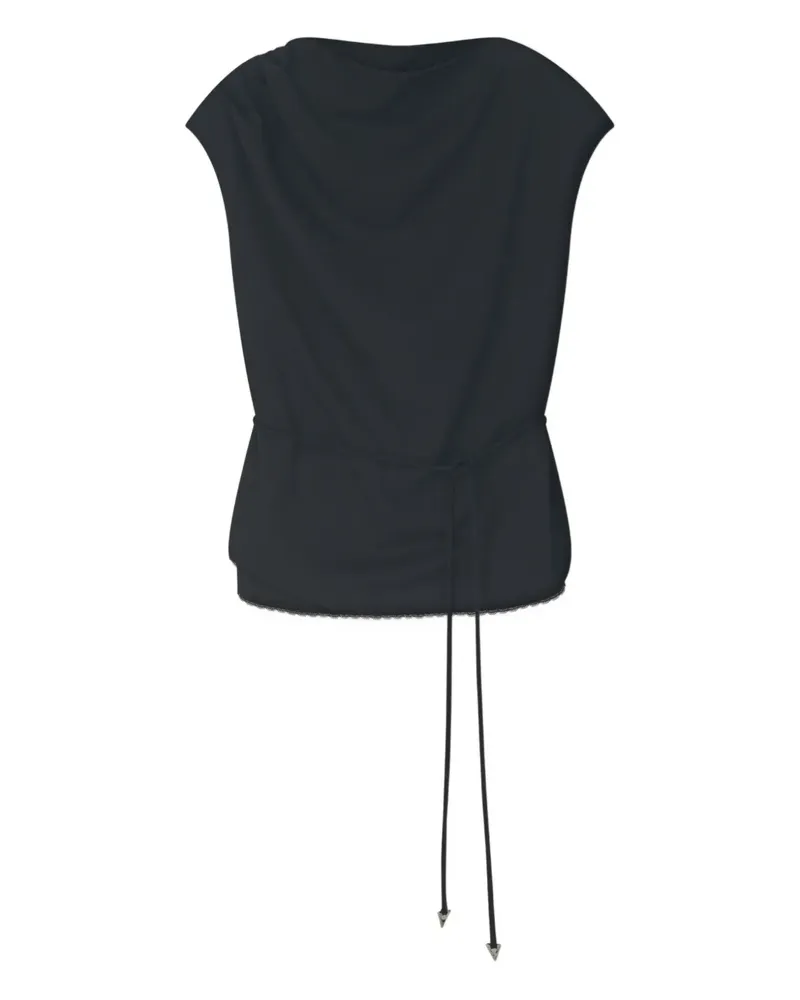 AERON Moon draped tie-detail top - Schwarz Schwarz