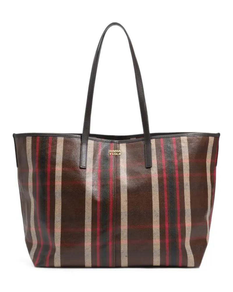BIMBA Y LOLA Große Oak Tartan Tote Bag - Braun Braun