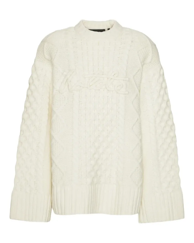 ROTATE Birger Christensen Pullover mit Zopfmuster - Weiß Weiß