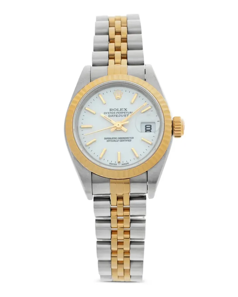 Rolex Datejust Armbanduhr mit geriffelter Lünette 26mm - Weiß Weiß