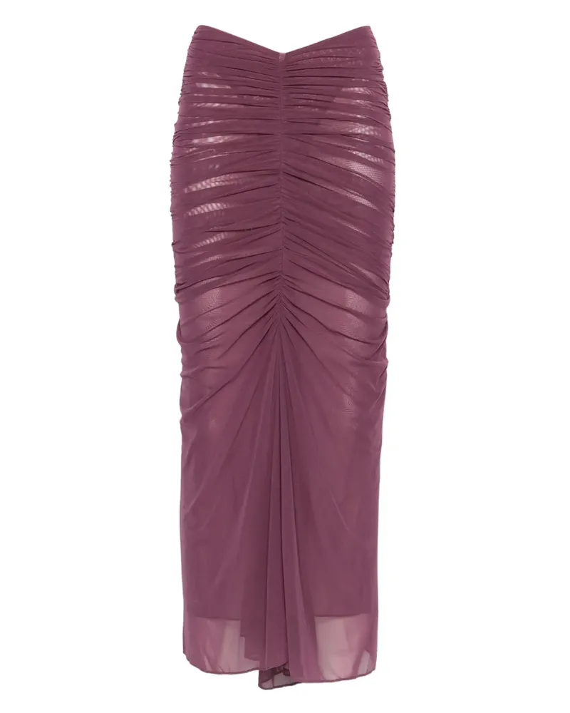 Thierry Mugler Geraffter Maxirock - Violett Violett