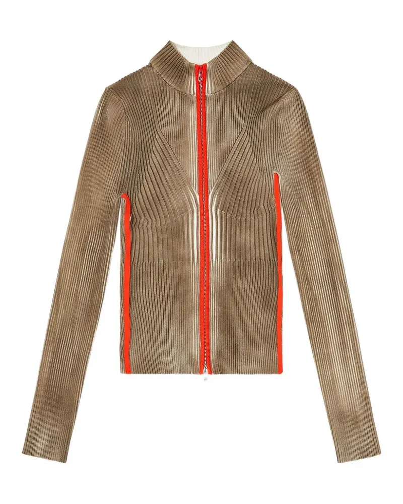 Diesel Gerippter Sarda Cardigan mit Reißverschluss - Braun Braun