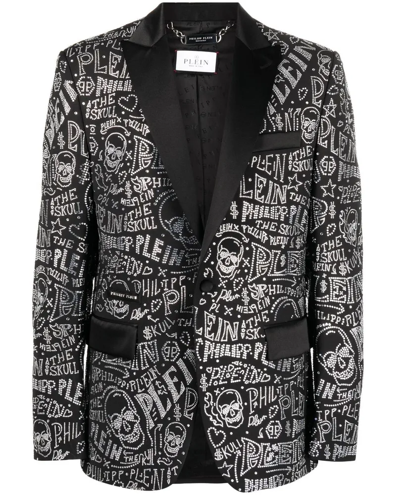 Philipp Plein Sakko mit Logo-Applikation - Schwarz Schwarz
