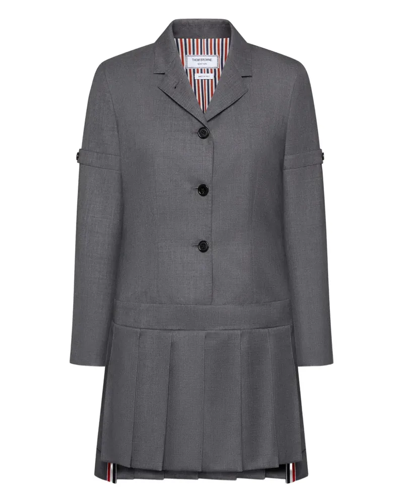 Thom Browne Minikleid mit Falten - Grau Grau