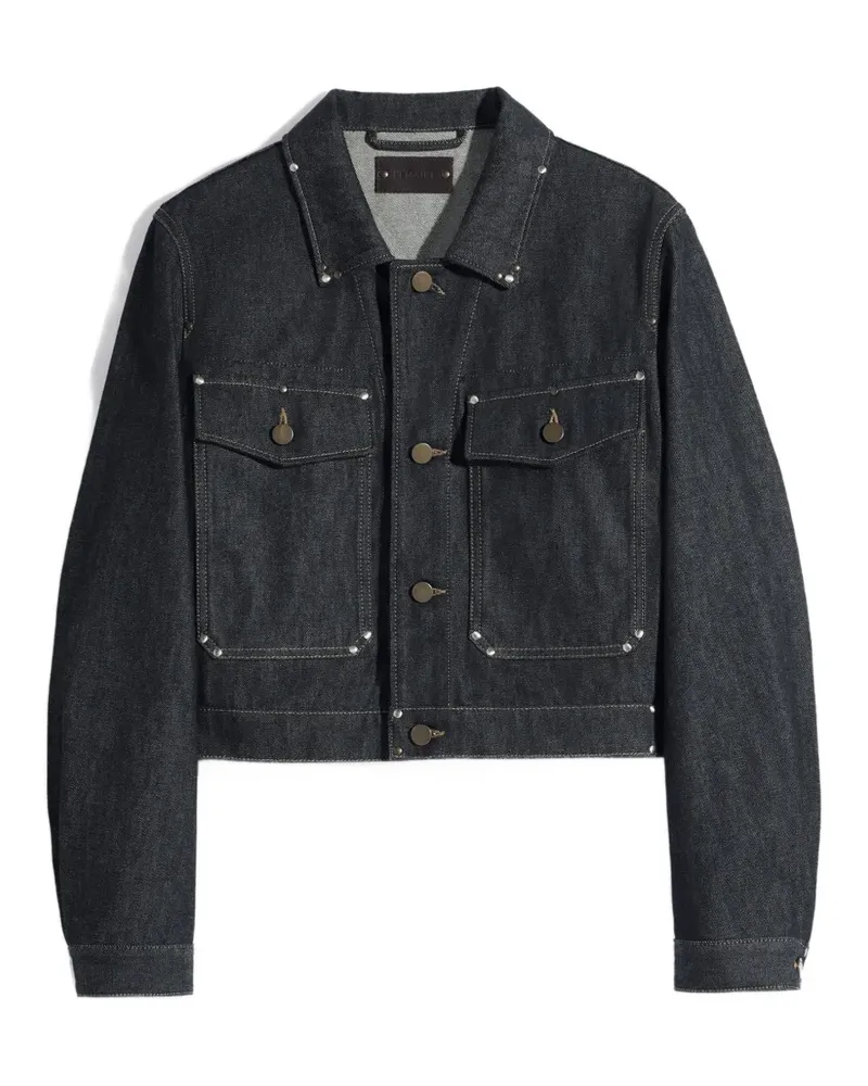 Christophe Lemaire Cropped-Jeansjacke mit Nieten - Blau Blau