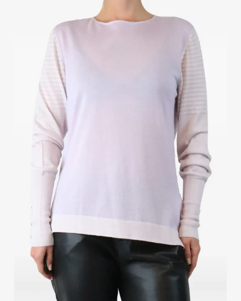 Bamford Pullover mit gestreiften Ärmeln - Violett Violett