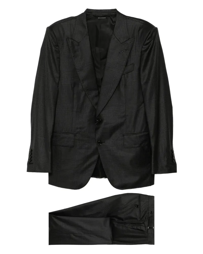 Tom Ford checked single-breasted suit - Schwarz Schwarz
