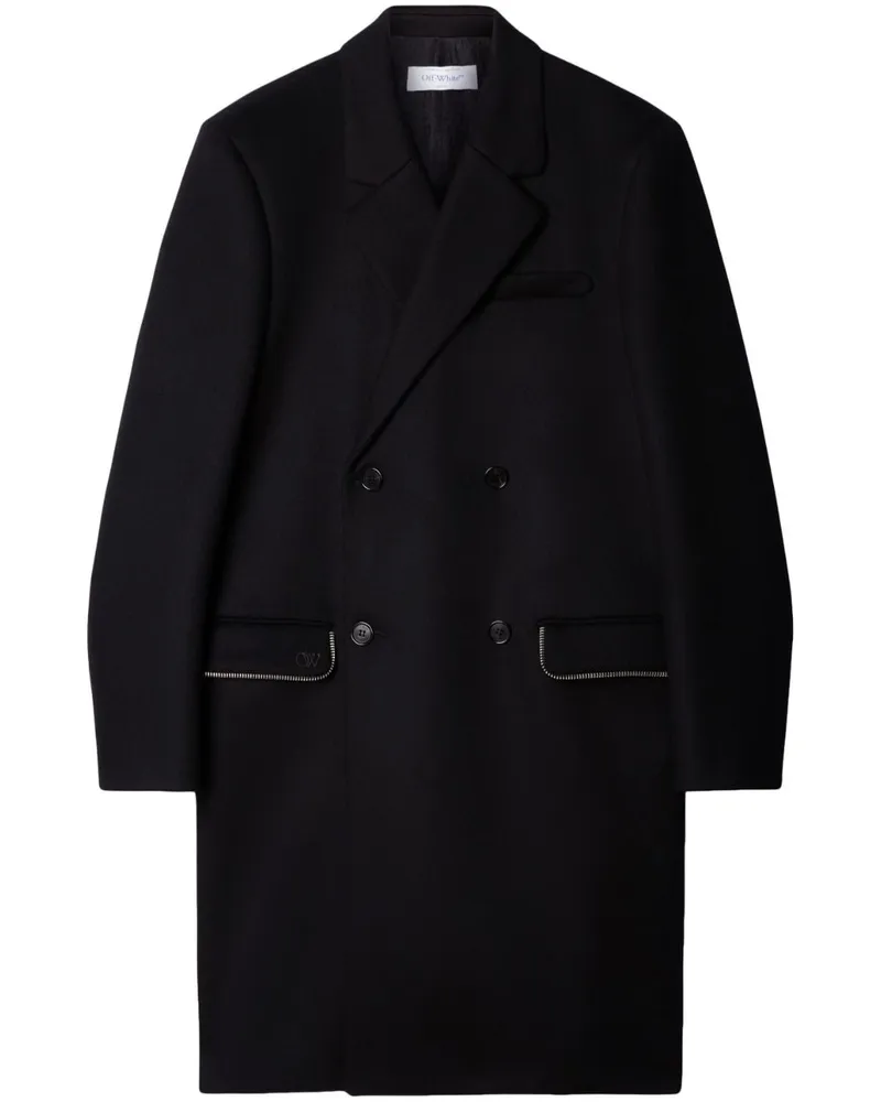 OFF-WHITE Mantel mit Reißverschlussdetail - Schwarz Schwarz