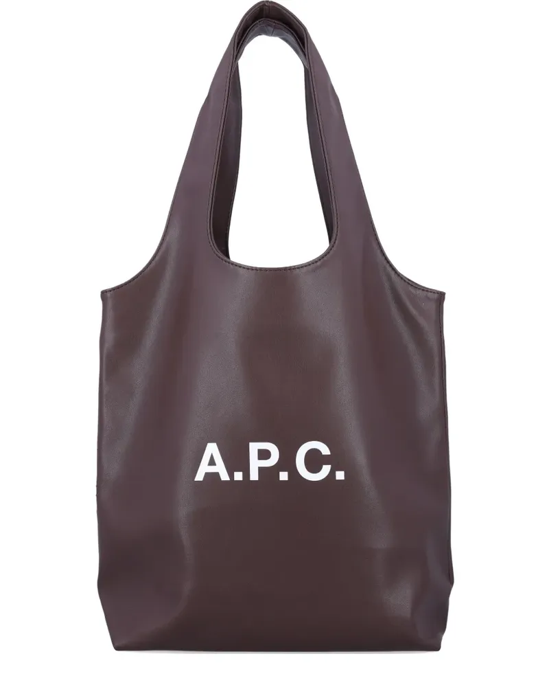 A.P.C. Shopper mit Logo-Schild - Braun Braun